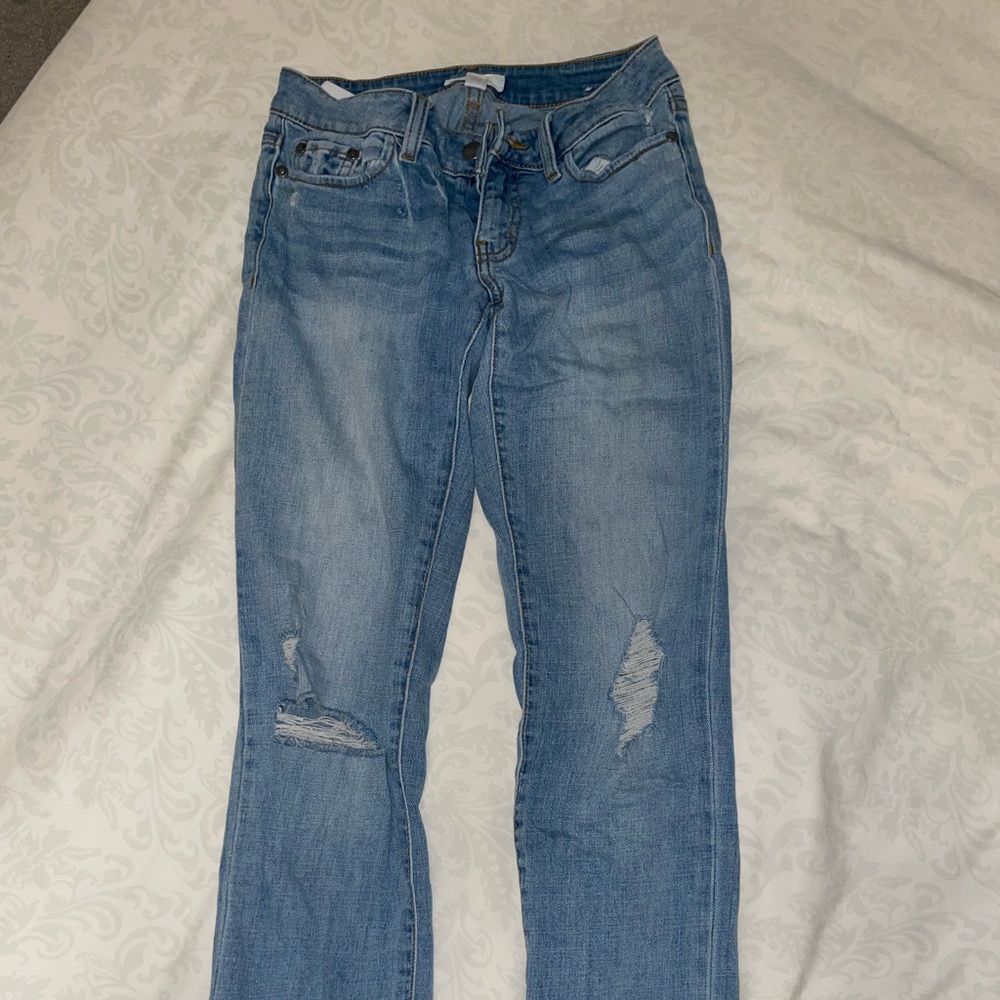 Nordstrom distressed straight jeans!